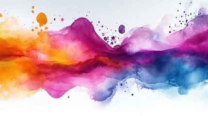 Fototapeta premium Abstract watercolor waves, vibrant colors, graphic design background