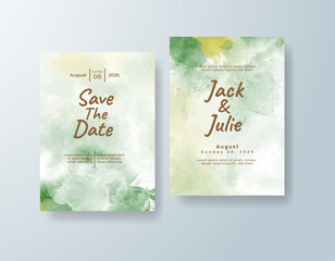 Watercolor wedding invitation card