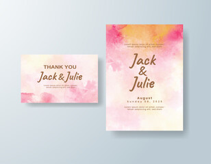 Watercolor wedding invitation card