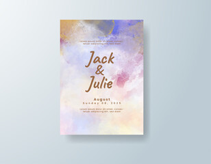 Watercolor wedding invitation card