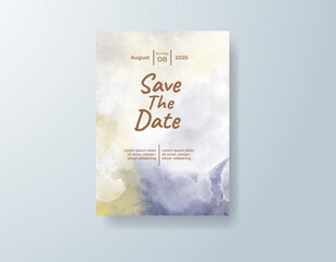 Watercolor wedding invitation card