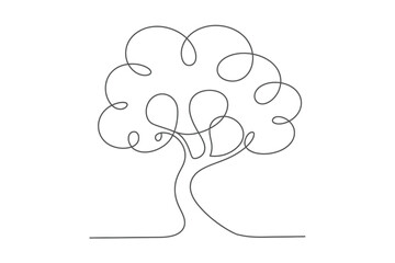 Single Line Drawing of a Simple Tree