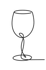 Single Line Drawing of a Wine Glass