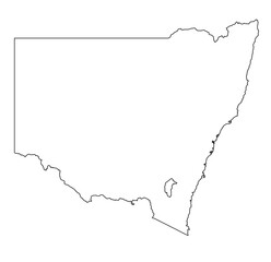Naklejka premium New South Wales Outline Map Vector – Australia State Border Design