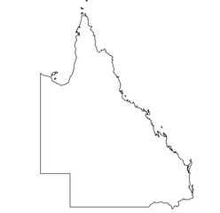 Queensland Outline Map Vector &ndash; Australian State Design