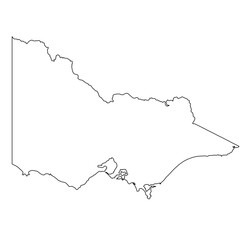 Victoria Outline Map Vector – Australia State Border 