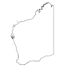 Western Australia Outline Map Vector &ndash; Clean State Border Design