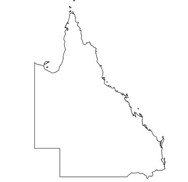 Queensland Outline Map Vector &ndash; Australian State Design