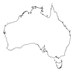 Australia Outline Map Vector – Clean Border continent
