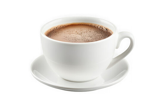 Hot chocolate cup png, cocoa drink in white mug, beverage photography, coffee cup still life, isolated on transparent background