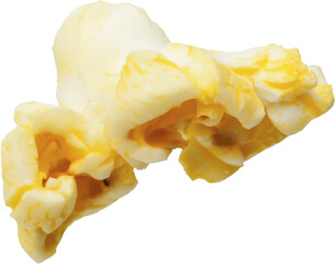 Tasty popcorn close up isolated on white background