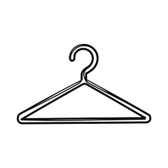 Simple Black Clothes Hanger Line Drawing