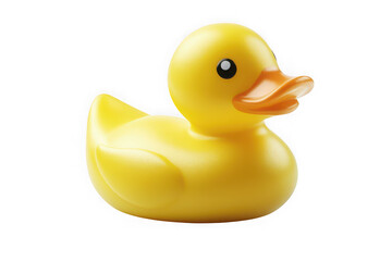 Yellow rubber duck toy cute bath duckie squeaky duck floating duck toy for kids and adults isolated on transparent background