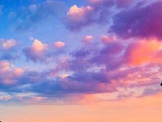 sunset sky with clouds