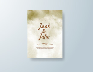 Wedding invitation with abstract watercolor background