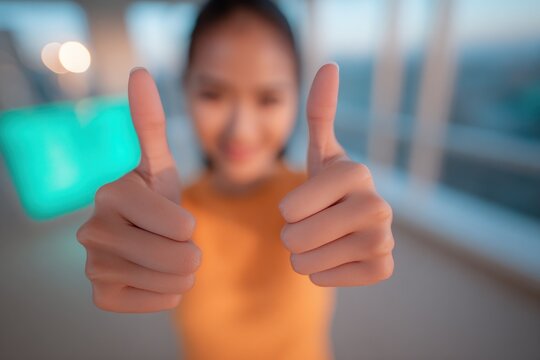 Person giving thumbs up