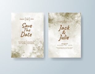 Wedding invitation with abstract watercolor background