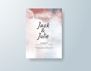 Wedding invitation with abstract watercolor background