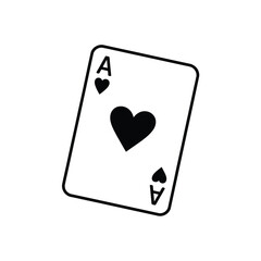 Ace of Hearts Playing Card Icon Illustration