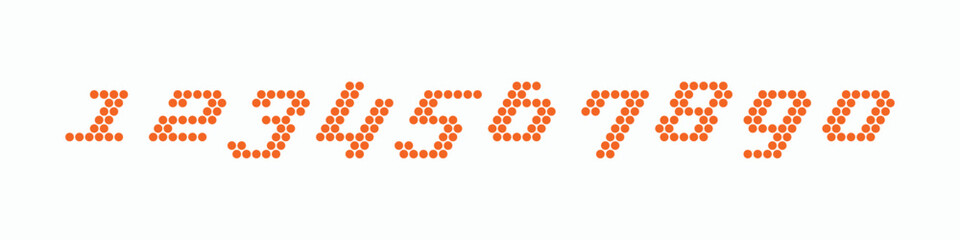 Tech beautiful elegant numerals. Vintage and old school retro typographic. Vector Illustration numbers.