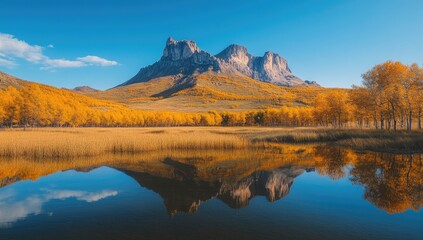 Autumn mountain reflection