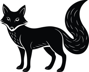 Obraz premium Fox Vector Silhouette Art Icon Illustration 
