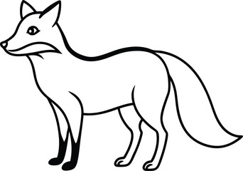 Fototapeta premium Fox Vector Silhouette Art Icon Illustration 