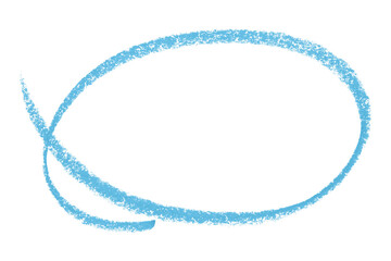 Light blue pencil highlight circle mark isolated on transparent background