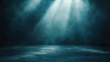 Textured Backdrop Stage Setting Teal Spotlight Focus Studio Shot Mysterious Atmosphere Dramatic Lighting Abstract Design