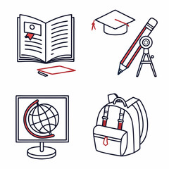 Minimal Education Icons – Outline Vector Pack