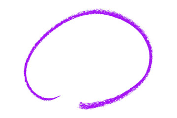Purple pencil highlight circle mark isolated on transparent background