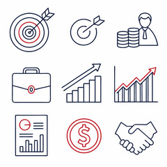 Minimal Business Icons Set – Outline Style

