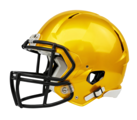 gold football helmet isolated on white background