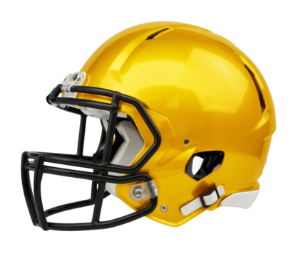 gold football helmet isolated on white background