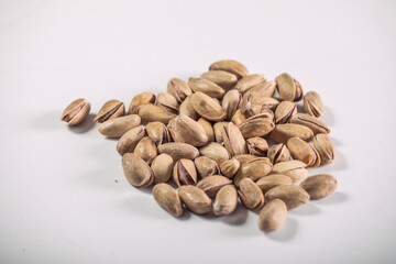 Pistachios on White Background – Isolated Nut