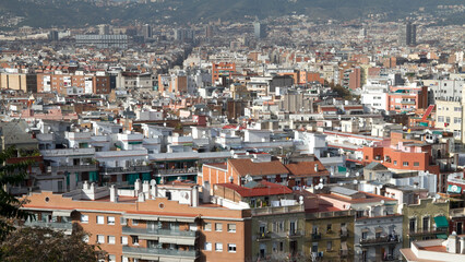 Barcelona city view from above. Catalonia.
