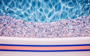 Pool water surface and edge