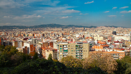 Barcelona city view from above. Catalonia.