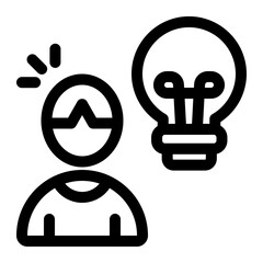 Person with Idea Lightbulb Icon