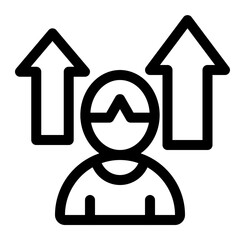 Person Growing With Upward Arrows