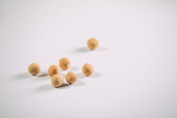 mall Round Creamy Snacks with Roasted Chickpeas on White Background – Rustic