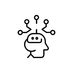 Illustration of a head with a network connection above the head icon