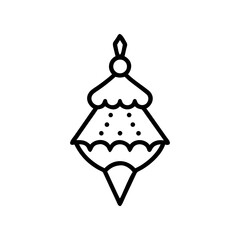 Illustration of a christmas ornament with a unique shape and design