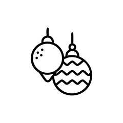 Illustration of two christmas ornaments hanging with decorative patterns