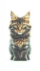 Portrait of a fluffy, medium-sized cat