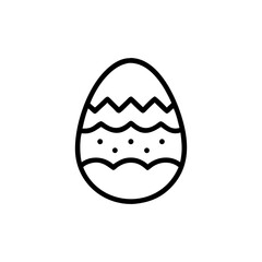 Doodle style easter egg with zigzag and dot patterns on a white background