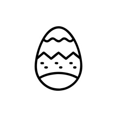 Illustration of a decorated easter egg with wavy lines and small dots
