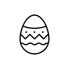 Simple line drawing of an easter egg with zigzags and dots design art