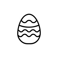Illustration of an easter egg with wavy lines in black and white style