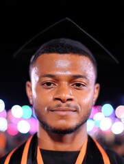 Portrait of a graduate at night